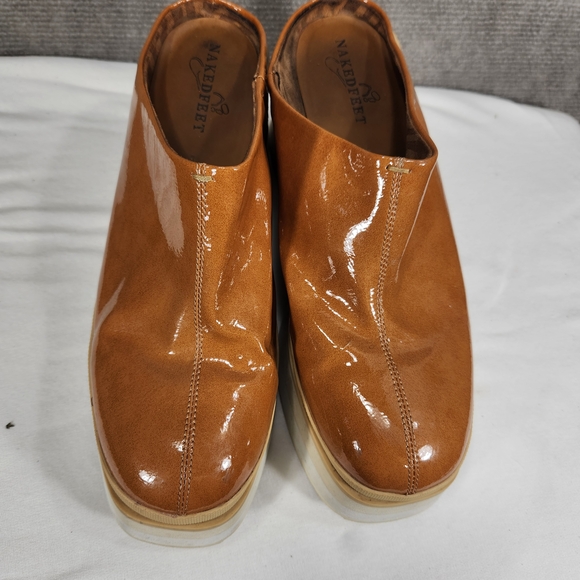 Naked Feet Caramel Platform Mules 8 - Picture 3 of 8